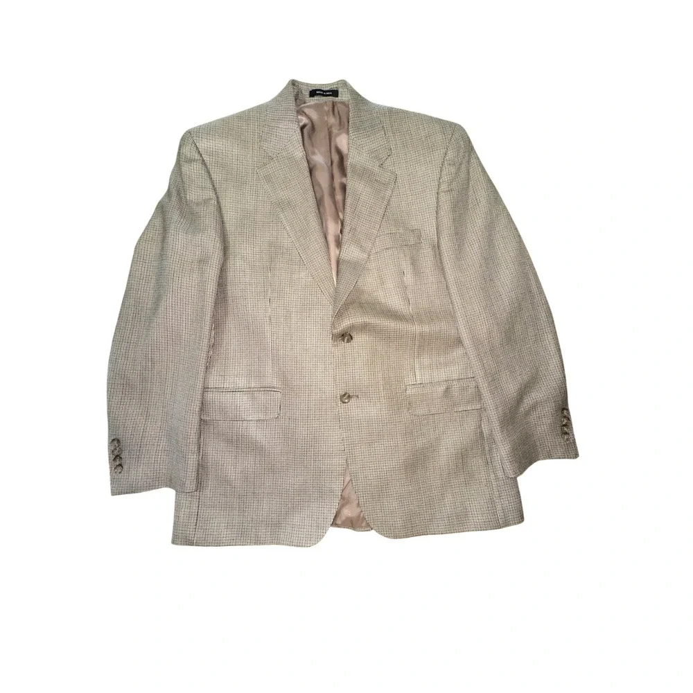 Lauren Ralph Lauren Mens 100% Silk Blazer Jacket Herringbone 41R